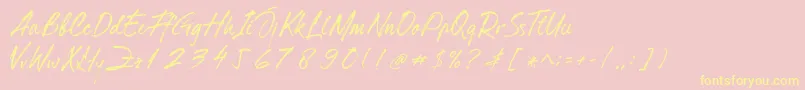 Hillstone Font – Yellow Fonts on Pink Background