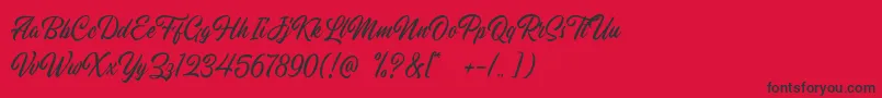 Hillstown Script DEMO Font – Black Fonts on Red Background