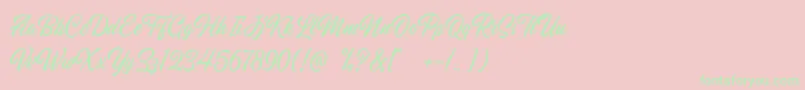 Hillstown Script DEMO Font – Green Fonts on Pink Background