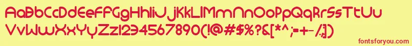 Шрифт Monoglyceride ffy – красные шрифты на жёлтом фоне