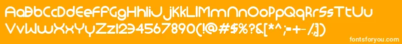 Monoglyceride ffy-Schriftart – Weiße Schriften auf orangefarbenem Hintergrund