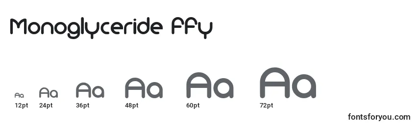Размеры шрифта Monoglyceride ffy
