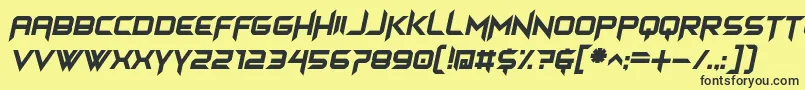 himagsikan italic Font – Black Fonts on Yellow Background