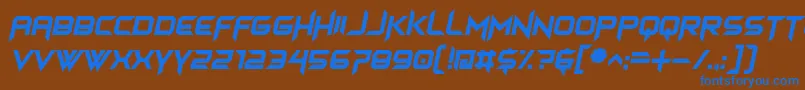 Czcionka himagsikan italic – niebieskie czcionki na brązowym tle