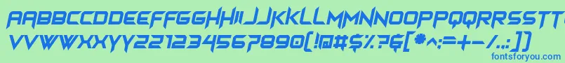 himagsikan italic Font – Blue Fonts on Green Background
