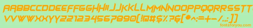 himagsikan italic Font – Orange Fonts on Green Background