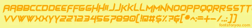 himagsikan italic Font – Orange Fonts on Yellow Background