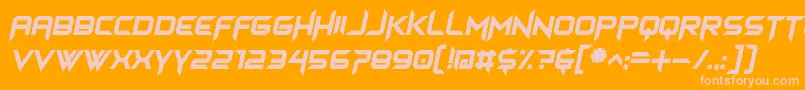 himagsikan italic Font – Pink Fonts on Orange Background