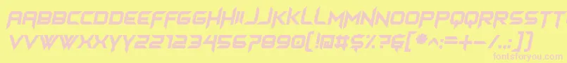 himagsikan italic Font – Pink Fonts on Yellow Background