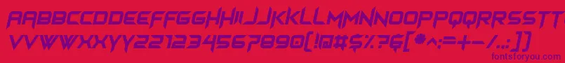 フォントhimagsikan italic – 赤い背景に紫のフォント