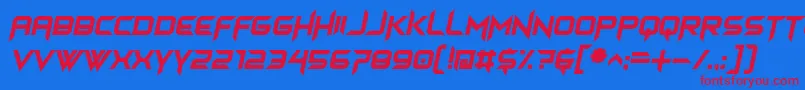 himagsikan italic Font – Red Fonts on Blue Background