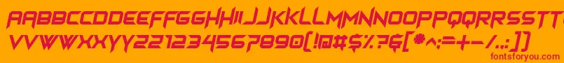 himagsikan italic Font – Red Fonts on Orange Background