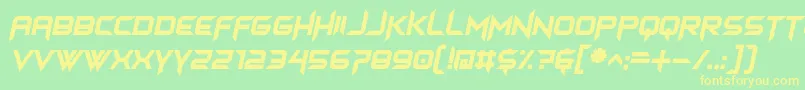 himagsikan italic Font – Yellow Fonts on Green Background