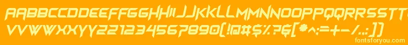 himagsikan italic Font – Yellow Fonts on Orange Background