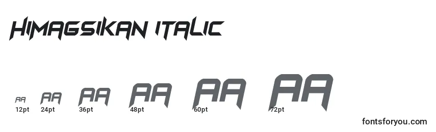Размеры шрифта Himagsikan italic