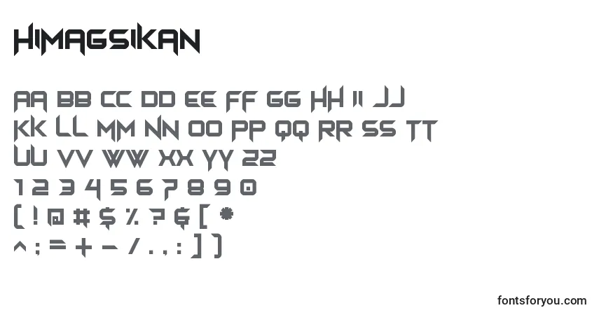 A fonte Himagsikan – alfabeto, números, caracteres especiais