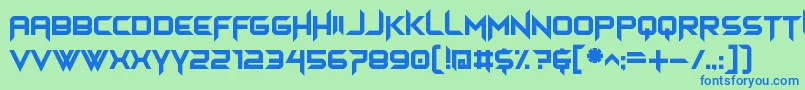 フォントhimagsikan – 青い文字は緑の背景です。
