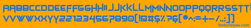 フォントhimagsikan – オレンジの背景に青い文字