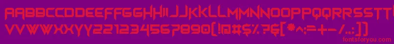 himagsikan-Schriftart – Rote Schriften auf violettem Hintergrund