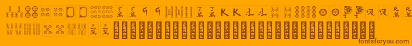 Weitere Informationen zur HiMahjong Regular-Schriftart HiMahjong Regular-Schriftart – Braune Schriften auf orangefarbenem Hintergrund