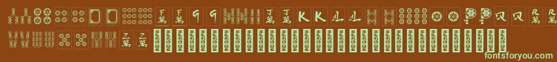 HiMahjong Regular Font – Green Fonts on Brown Background