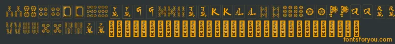 HiMahjong Regular Font – Orange Fonts on Black Background