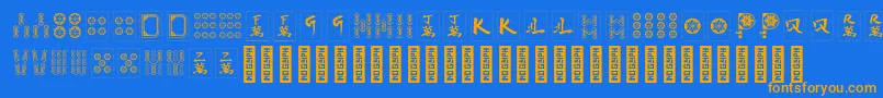 HiMahjong Regular Font – Orange Fonts on Blue Background