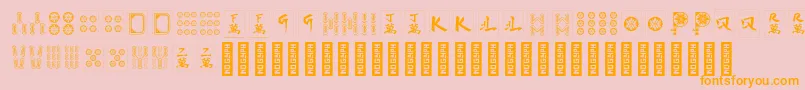 HiMahjong Regular-Schriftart – Orangefarbene Schriften auf rosa Hintergrund