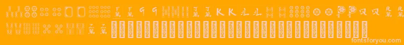 HiMahjong Regular-Schriftart – Rosa Schriften auf orangefarbenem Hintergrund