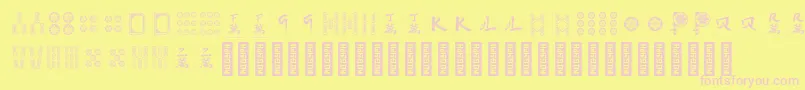 HiMahjong Regular-Schriftart – Rosa Schriften auf gelbem Hintergrund