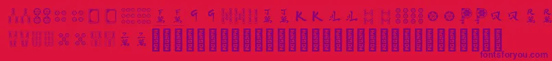 HiMahjong Regular-Schriftart – Violette Schriften auf rotem Hintergrund