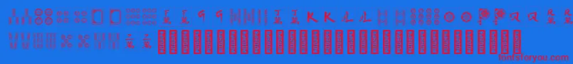 HiMahjong Regular Font – Red Fonts on Blue Background