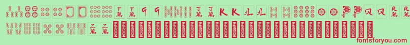 HiMahjong Regular Font – Red Fonts on Green Background