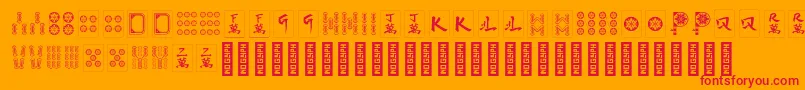 HiMahjong Regular Font – Red Fonts on Orange Background