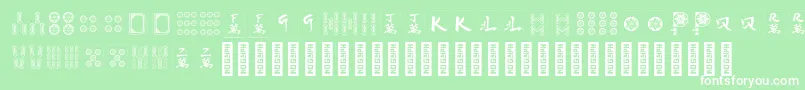 Шрифт HiMahjong Regular – белые шрифты на зелёном фоне