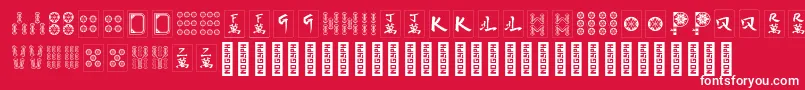 HiMahjong Regular-Schriftart – Weiße Schriften auf rotem Hintergrund