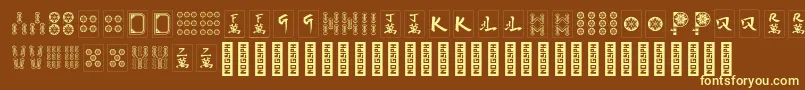 HiMahjong Regular Font – Yellow Fonts on Brown Background