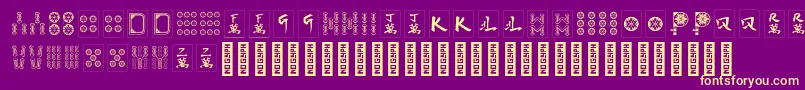 HiMahjong Regular-Schriftart – Gelbe Schriften auf violettem Hintergrund