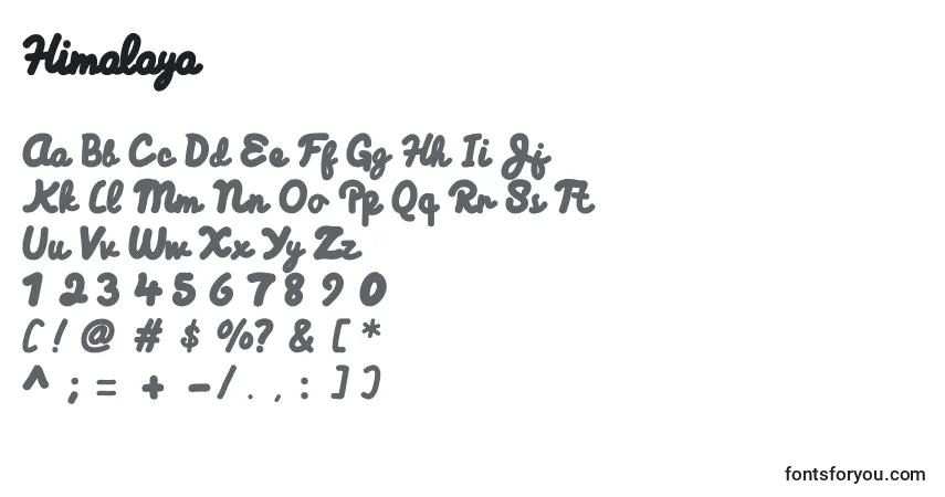 Fuente Himalaya - alfabeto, números, caracteres especiales