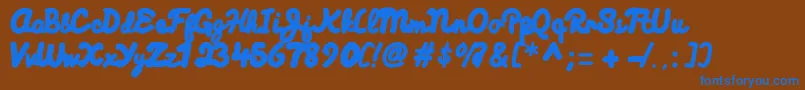 フォントHimalaya – 茶色の背景に青い文字