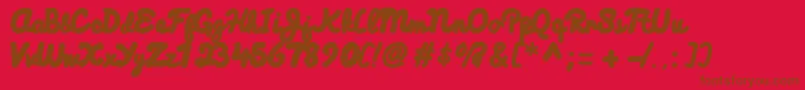 Himalaya Font – Brown Fonts on Red Background