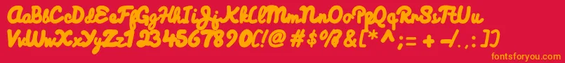 Himalaya Font – Orange Fonts on Red Background