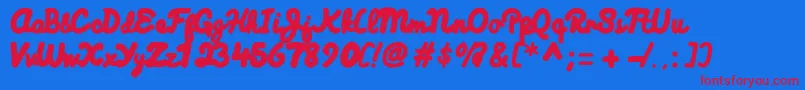 Himalaya Font – Red Fonts on Blue Background