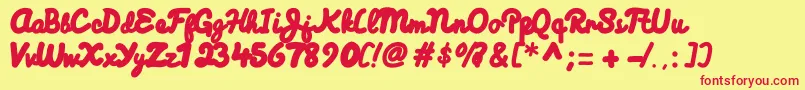 Himalaya Font – Red Fonts on Yellow Background