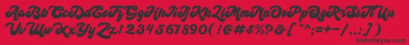 himonday Font – Black Fonts on Red Background