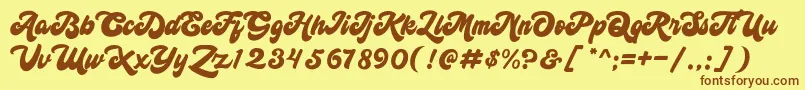 himonday Font – Brown Fonts on Yellow Background
