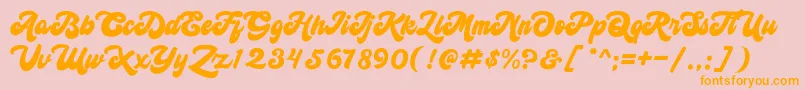 himonday Font – Orange Fonts on Pink Background