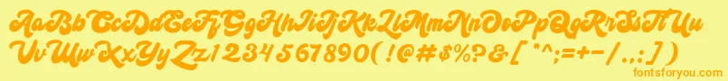 himonday Font – Orange Fonts on Yellow Background