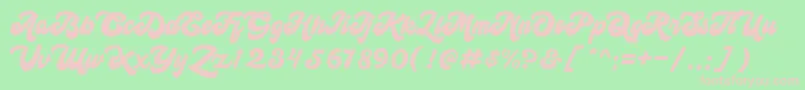 himonday Font – Pink Fonts on Green Background