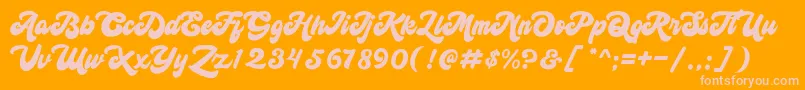 himonday Font – Pink Fonts on Orange Background